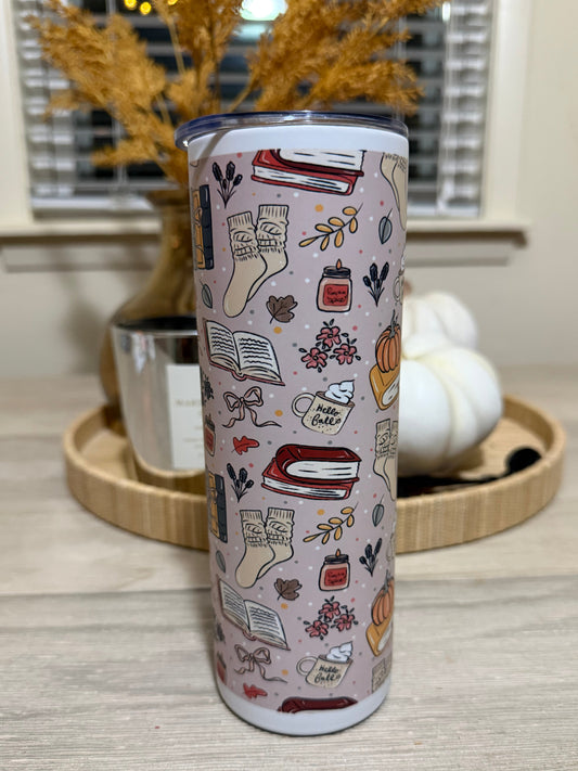 Cozy Fall Book Lover Tumbler
