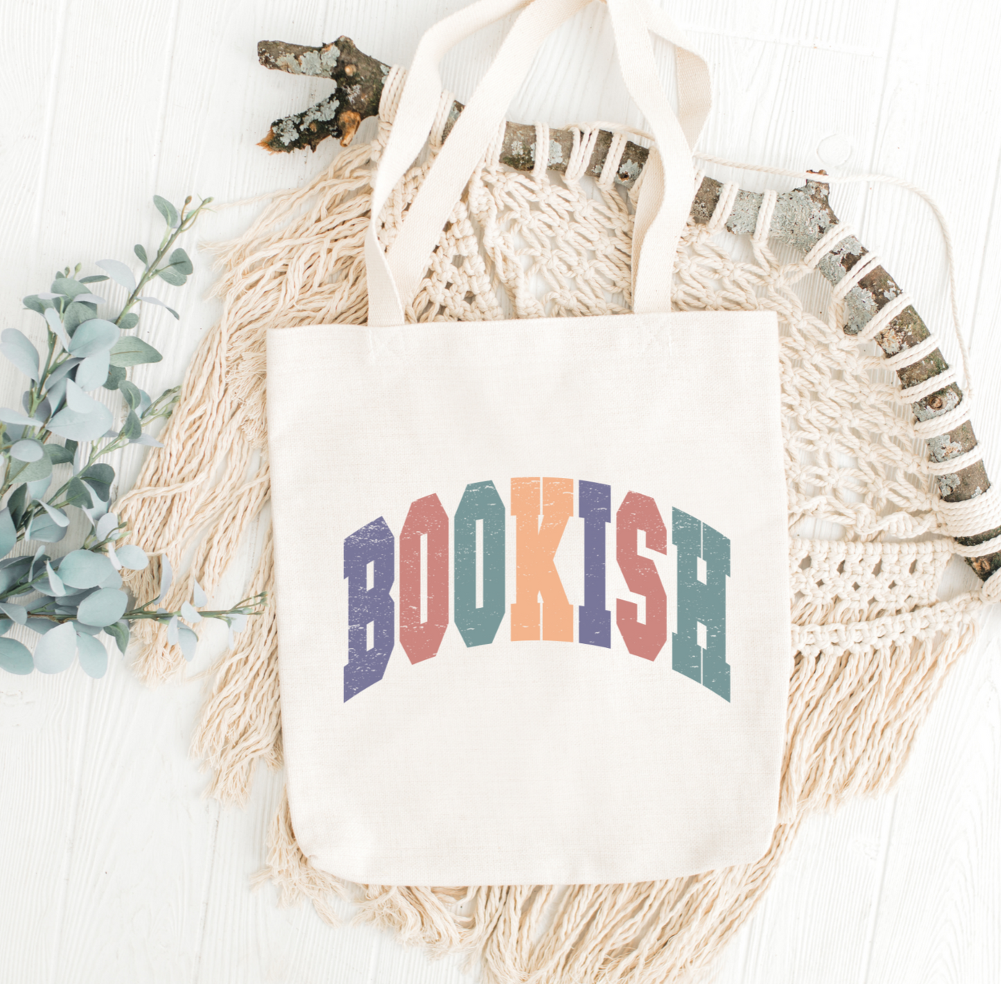 Retro Bookish Tote Bag