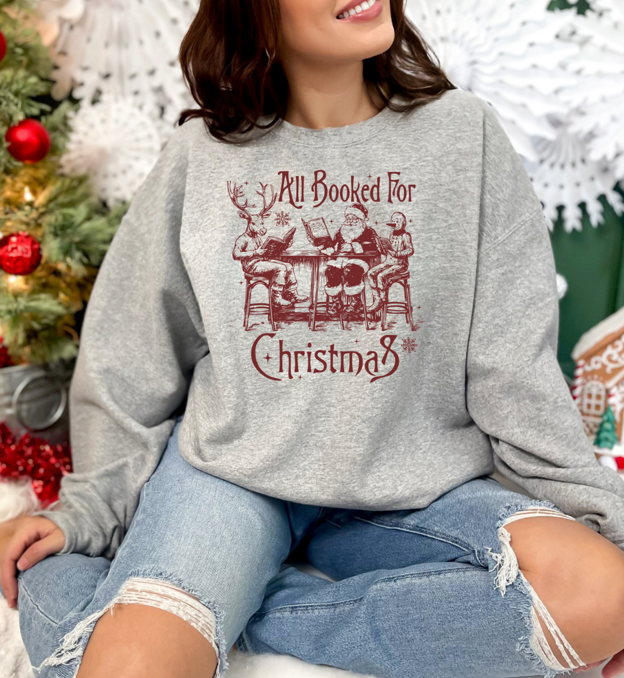 Booked For Christmas Crewneck