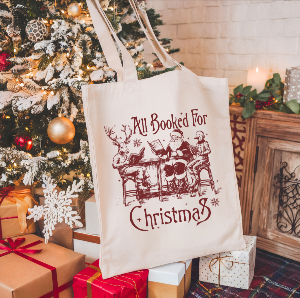 All Booked For Christmas Tote Bag