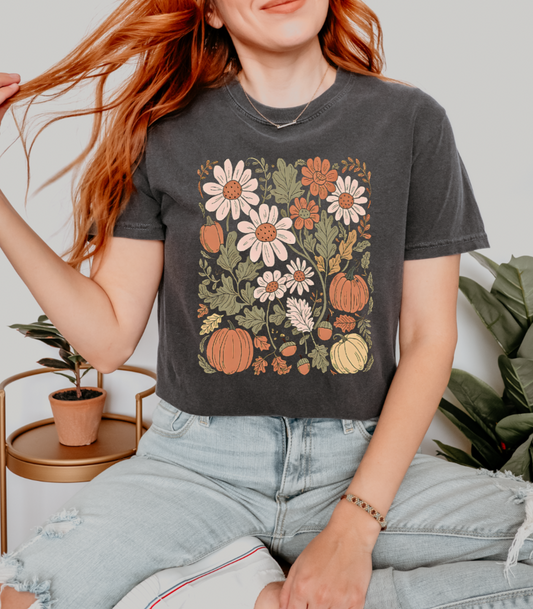 Floral Pumpkin Vines T-Shirt